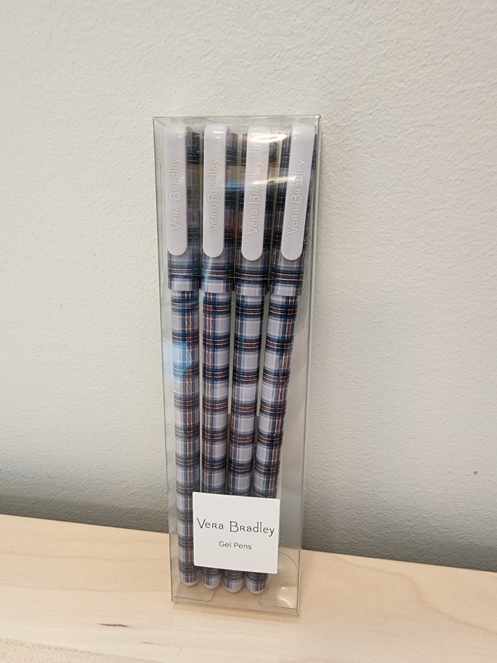 VERA BRADLEY Set Of 4 Factory Style Gel Pens in "PERFECTLY PLAID"